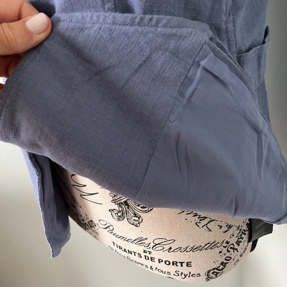 Free People Chic Blue Button-Front Top - Picture 12 of 12